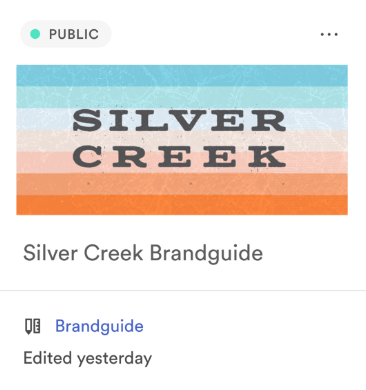 Silver Creek Brandguide tile